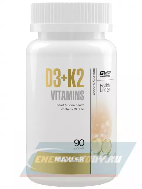  MAXLER D3+K2 Vitamins 90 капсул