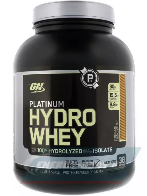  Optimum Nutrition Platinum Hydro Whey 1590 г, Шоколад-Арахис
