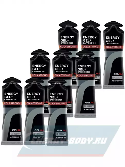Энергетический гель GEL4U Energy GEL + Caffeine 100 9 x 60 г, Кола Энергетический гель GEL4U Energy GEL + Caffeine 100 9 x 60 г, Кола