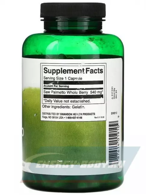  Swanson Saw Palmetto 540 mg 100 капсул