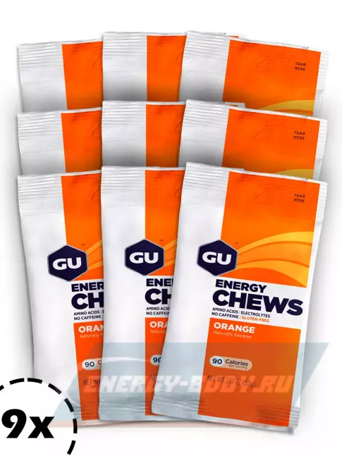Восстановление GU Energy Labs Мармеладки GU Energy Chews 9 x 60 г, Апельсин Восстановление GU Energy Labs Мармеладки GU Energy Chews 9 x 60 г, Апельсин