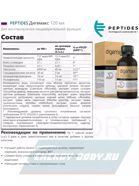  PEPTIDES Дигемакс (Digemax) 120 мл