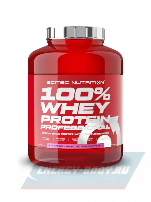  Scitec Nutrition 100% Whey Protein Professional 2350 г, Клубника - Белый шоколад