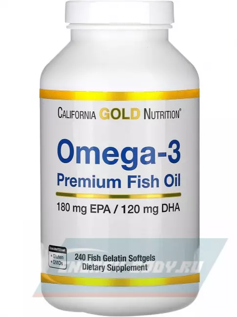 Omega 3 California Gold Nutrition Omega-3 Premium Fish Oil 240 капсул