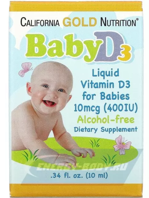  California Gold Nutrition Baby Vitamin D3 400 IU 10 мл