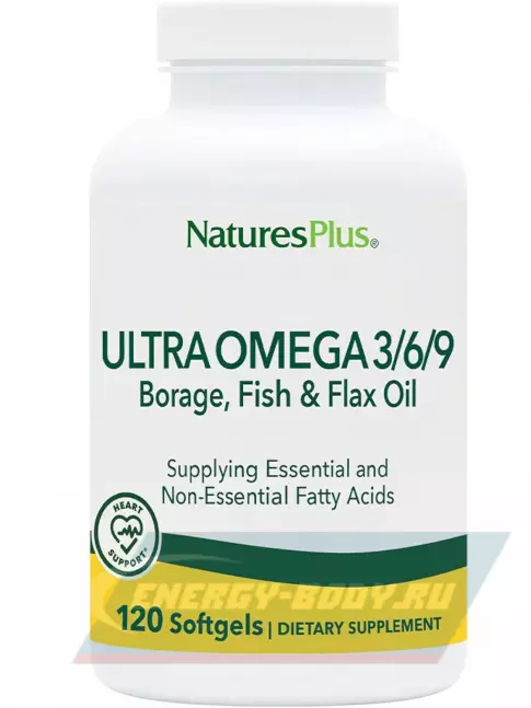 Omega 3 NaturesPlus Ultra Omega 3-6-9 1200 mg 120 гелевых капсул