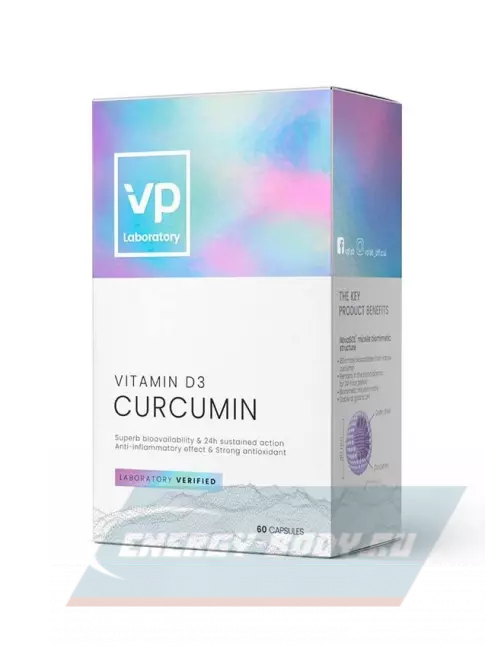  VP Laboratory CURCUMIN & VITAMIN D3 60 капс, Нейтральный