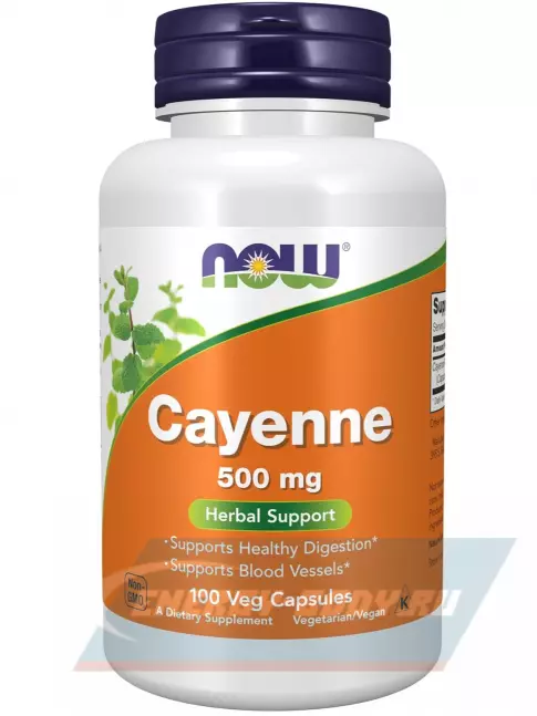  NOW FOODS Cayenne 500 mg 100 веган капсул