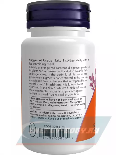  NOW FOODS Lutein 10 mg (From Esters) 60 гелевых капсул