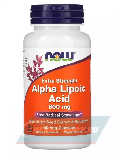  NOW FOODS Alpha Lipoic Acid 600 mg 60 веган капсул
