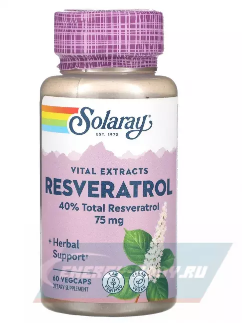  Solaray Resveratrol 60 веганских капсул