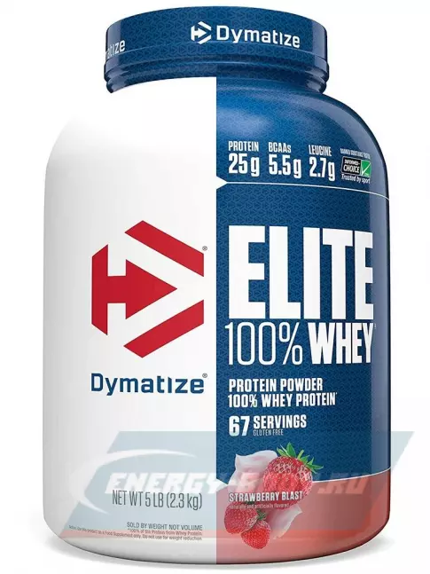  Dymatize Elite Whey 100% 2300 г, Клубничный взрыв