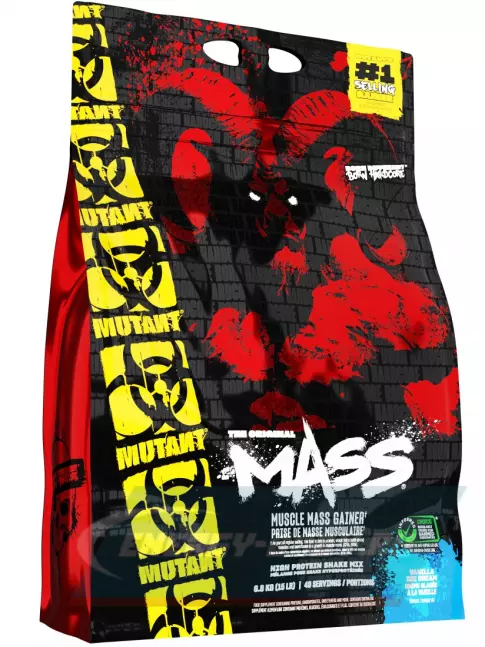 Гейнер Mutant Mass 6800 г + шейкер, Ванильное мороженое