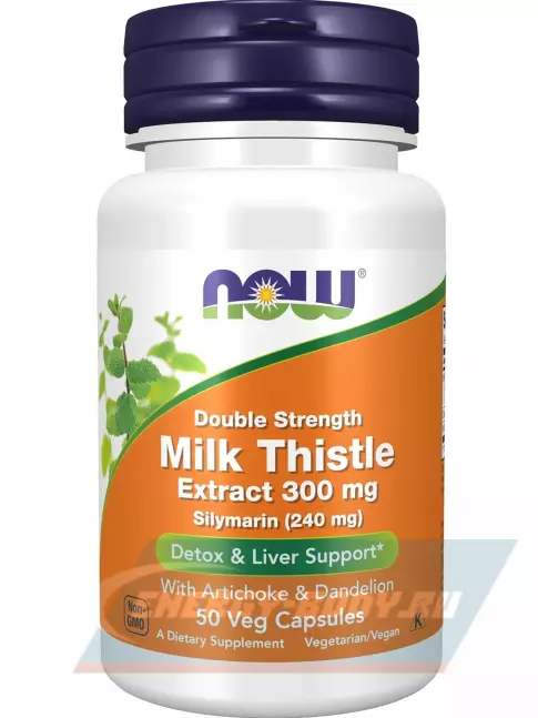  NOW FOODS Milk Thistle 300 mg (Silymarin 240 mg) 50 веган капсул