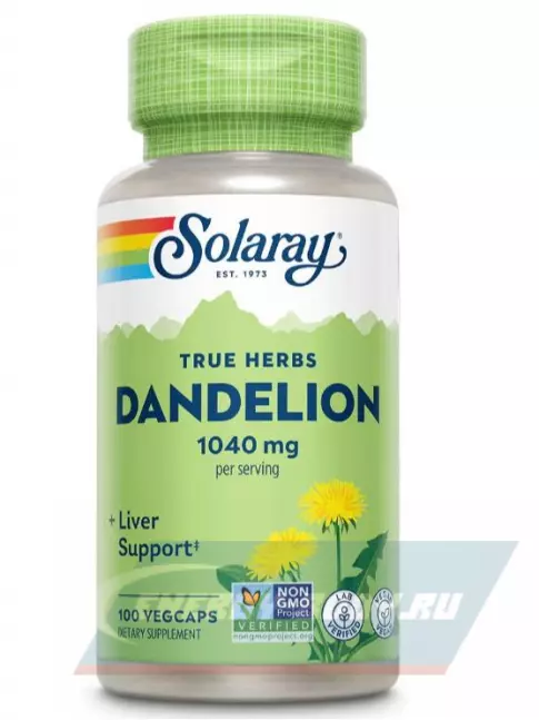  Solaray Dandelion Root 1040mg 100 веган капсул