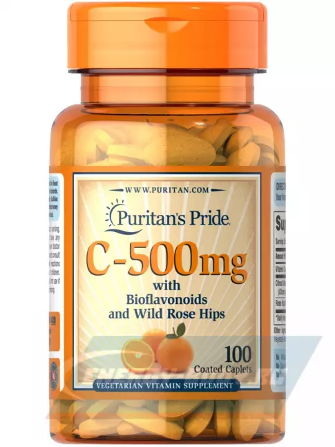  Puritan's Pride Vitamin C-500 mg with Bioflavonoids & Rose Hips 100 таблеток