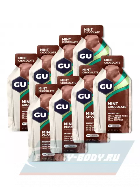 Энергетический гель GU ENERGY GU Original Energy Gel 20mg caffeine 8 x 32 г, Мятный шоколад