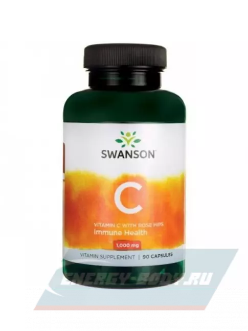  Swanson Vitamin C with Rose Hips 90 капсул, Нейтральный