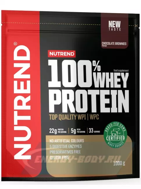 NUTREND 100% Whey Protein 1000 г, Шоколадный брауни NUTREND 100% Whey Protein 1000 г, Шоколадный брауни