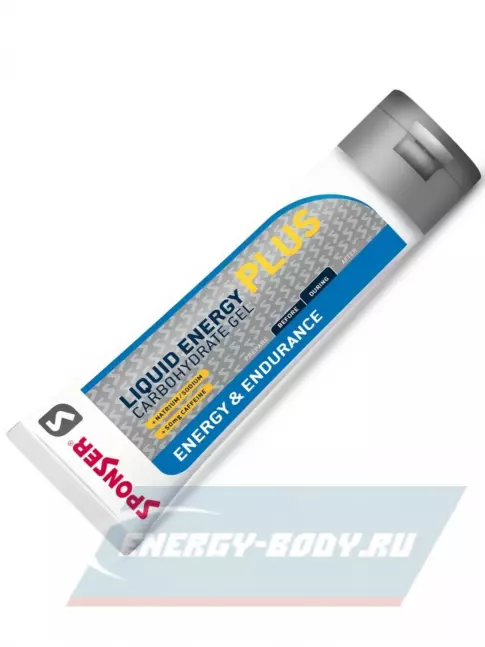 Энергетический гель SPONSER LIQUID ENERGY PLUS 50mg caffeine 3 тюбика x 70 г, Без вкуса