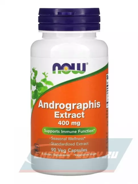  NOW FOODS Andrographis extract 400 mg 90 веган капсул