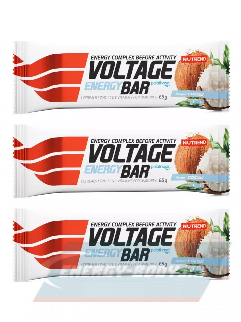 Батончик энергетический NUTREND Voltage Energy bar 3 x 65 г, Кокос