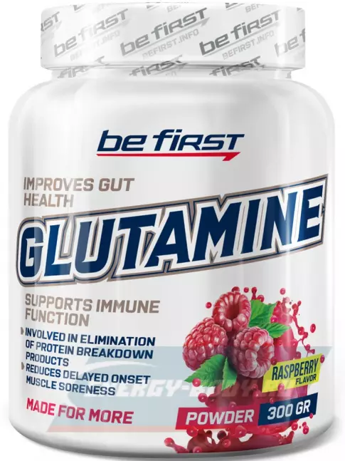 Глютамин Be First Glutamine Powder 300 г, Малина