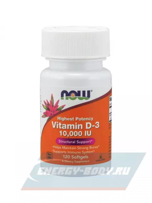  NOW FOODS Vitamin D3 120 гелевых капсул, Нейтральный