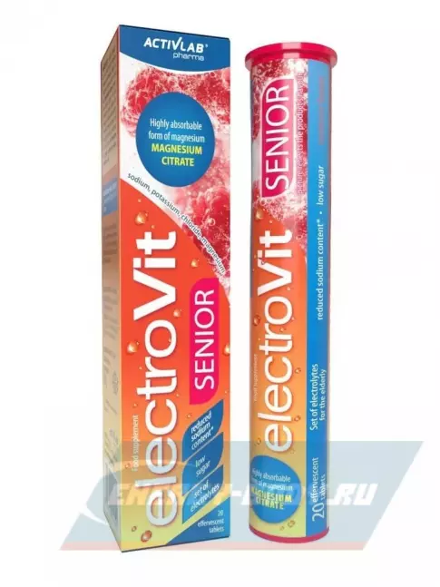 ActivLab ElectroVit Senior 20 шипучих таблеток, Малина