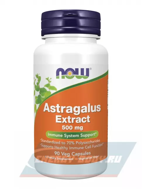  NOW FOODS Astragalus 70% Extract 500 mg 90 веган капсул