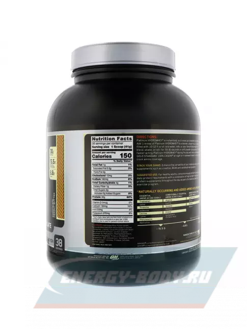  Optimum Nutrition Platinum Hydro Whey 1590 г, Шоколад-Арахис