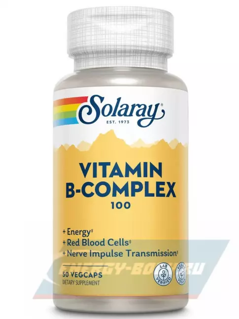  Solaray Vitamin B-Complex 100 mg 50 веган капсул
