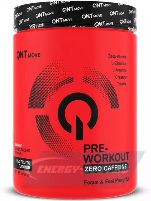 Предтерник QNT Pre-Workout Pump RX no caffeine 300 г, Красные фрукты