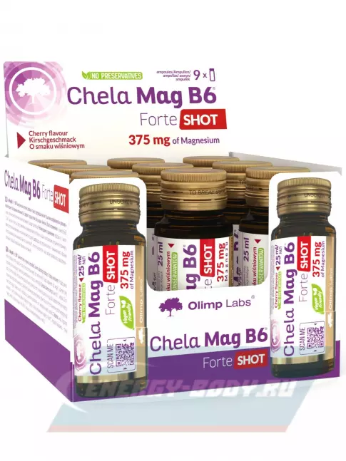 OLIMP Chela-Mag B6 forte shot 9 x 25 мл, Вишня OLIMP Chela-Mag B6 forte shot 9 x 25 мл, Вишня
