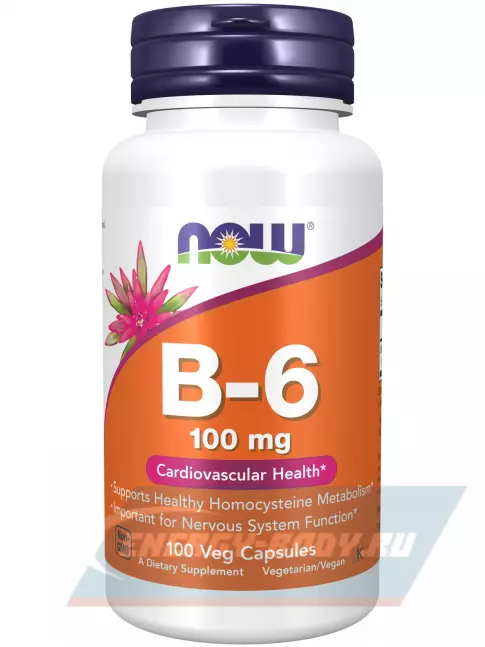  NOW FOODS B-6 100 mg – Витамин Б-6 100 веган капсул