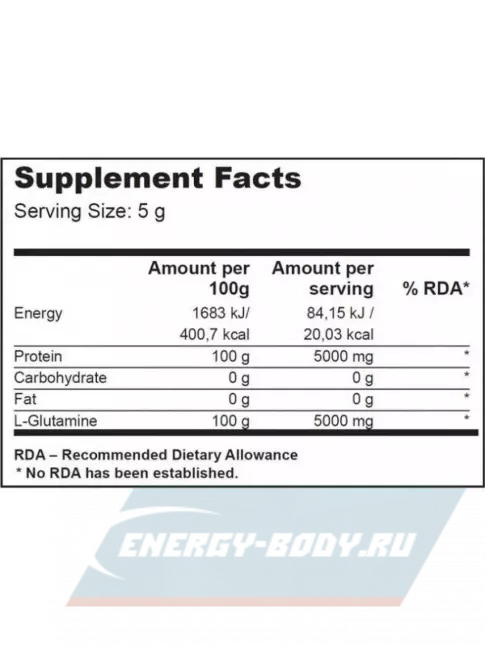 Глютамин BioTechUSA 100% L-Glutamine 500 г