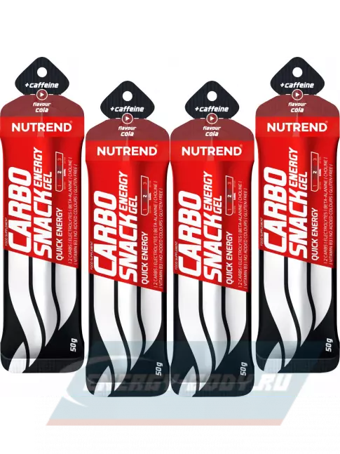 Энергетический гель NUTREND Carbosnack 60mg caffeine саше 4 шт x 50 г, Кола