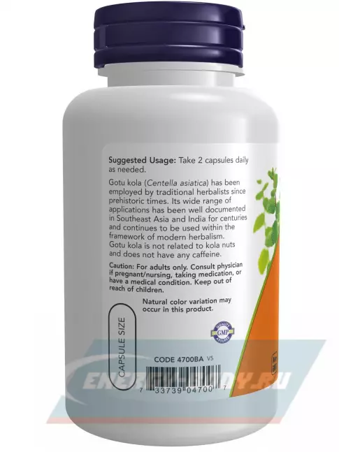  NOW FOODS Gotu Kola 450 mg 100 веган капсул