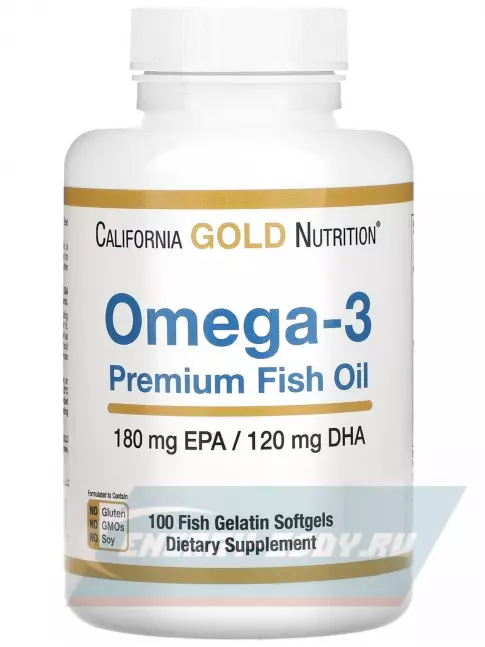 Omega 3 California Gold Nutrition Omega-3 Premium Fish Oil 100 капсул