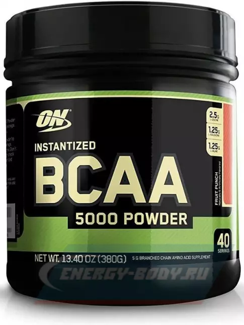 ВСАА Optimum Nutrition BCAA 5000 Powder 2:1:1 380 г, Фруктовый пунш