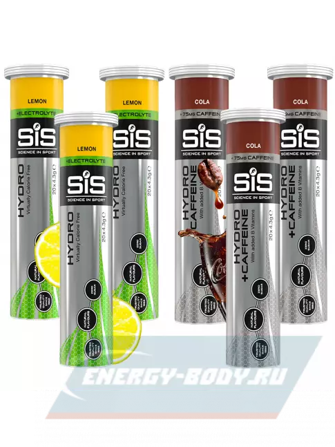  SCIENCE IN SPORT (SiS) GO Hydro Tablet 20s_3 6 x 20 таблеток, Лимон, Кола