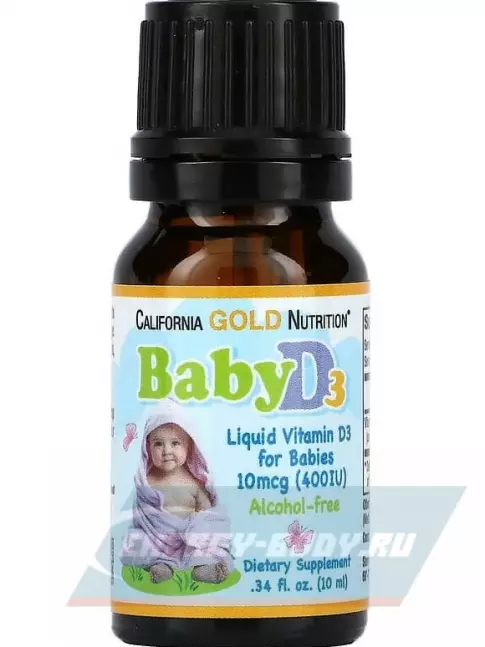  California Gold Nutrition Baby Vitamin D3 400 IU 10 мл