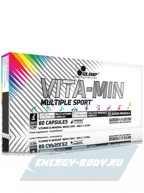  OLIMP VITA-MIN MULTIPLE SPORT MEGA CAPS 60 капсул, Нейтральный