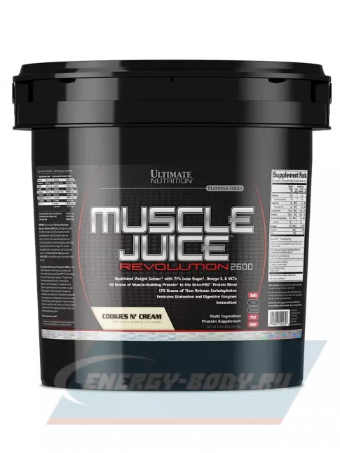 Гейнер Ultimate Nutrition Muscle Juice Revolution 2600 5040 г, Печенье - крем