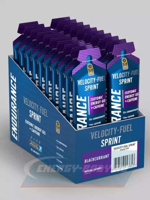 Энергетический гель APPLIED NUTRITION Endurance Velocity Fuel SPRINT Isotonic Energy Gel + Caffeine 20 саше, Черная смородина