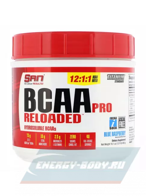 ВСАА SAN BCAA-PRO Realoded 12:1:1 114 г, Клубника - Киви