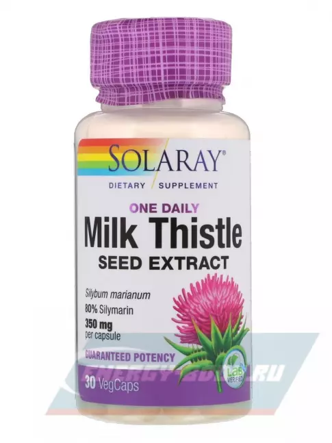  Solaray Milk Thistle One Daily 350 mg 30 вегетарианских капсул