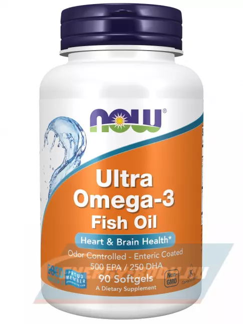 Omega 3 NOW FOODS Ultra Omega-3 Fish Oil 500 EPA / 250 DHA 90 гелевых капсул
