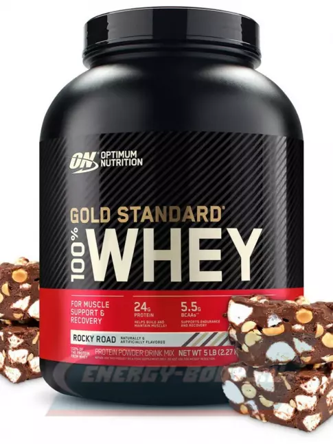 Optimum Nutrition 100% Whey Gold Standard 2270 г + шейкер, Рокки Роуд