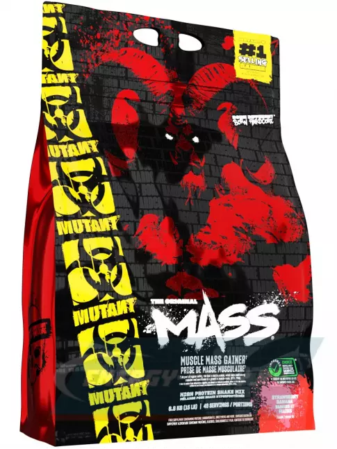 Гейнер Mutant Mass 6800 г, Клубника-банан